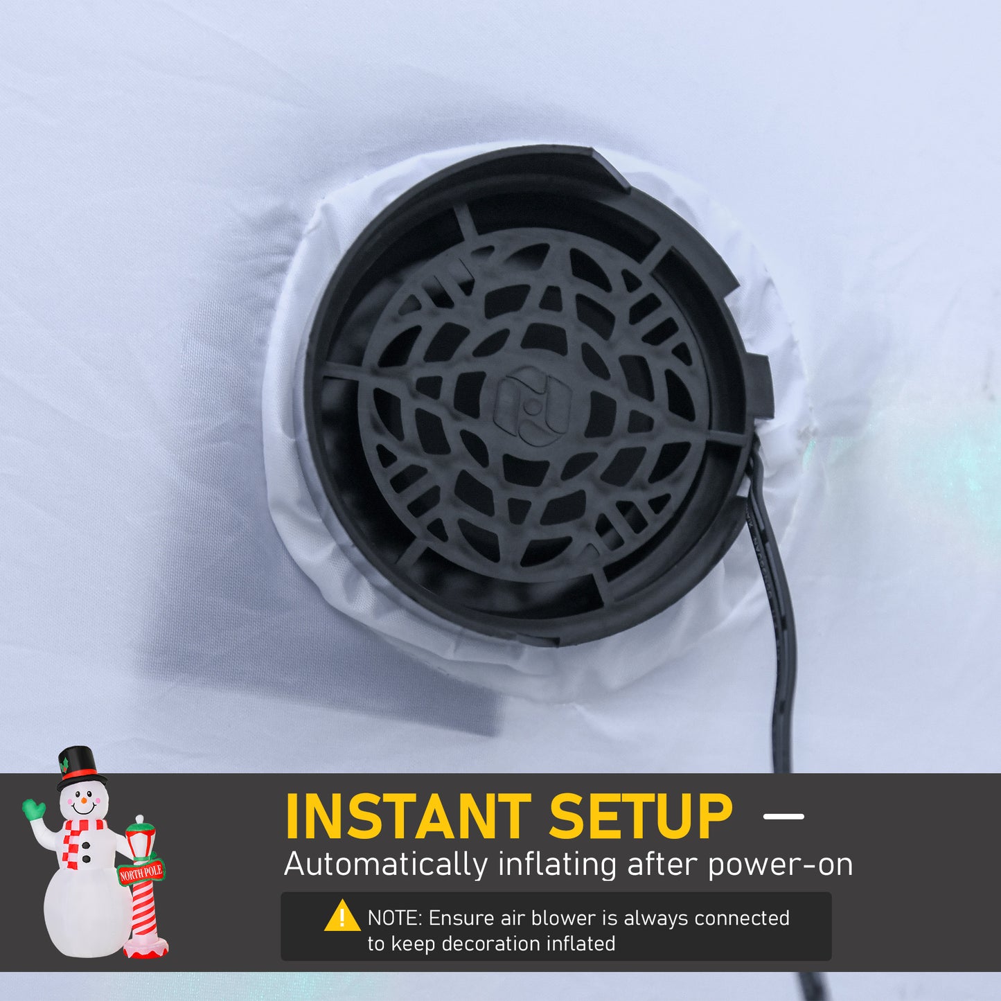 8ft Christmas Inflatable Snowman with Street Lamp Lighted Decoration