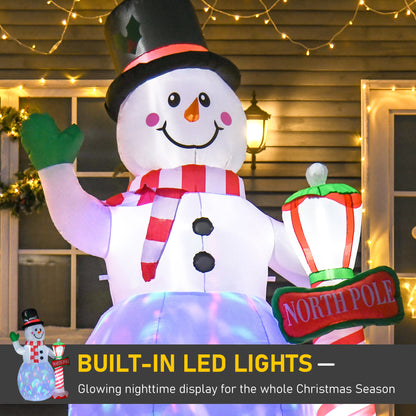 8ft Christmas Inflatable Snowman with Street Lamp Lighted Decoration