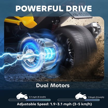 12V Kids Electric Ride On Car, Battery Powered Ride On ATV, Yellow