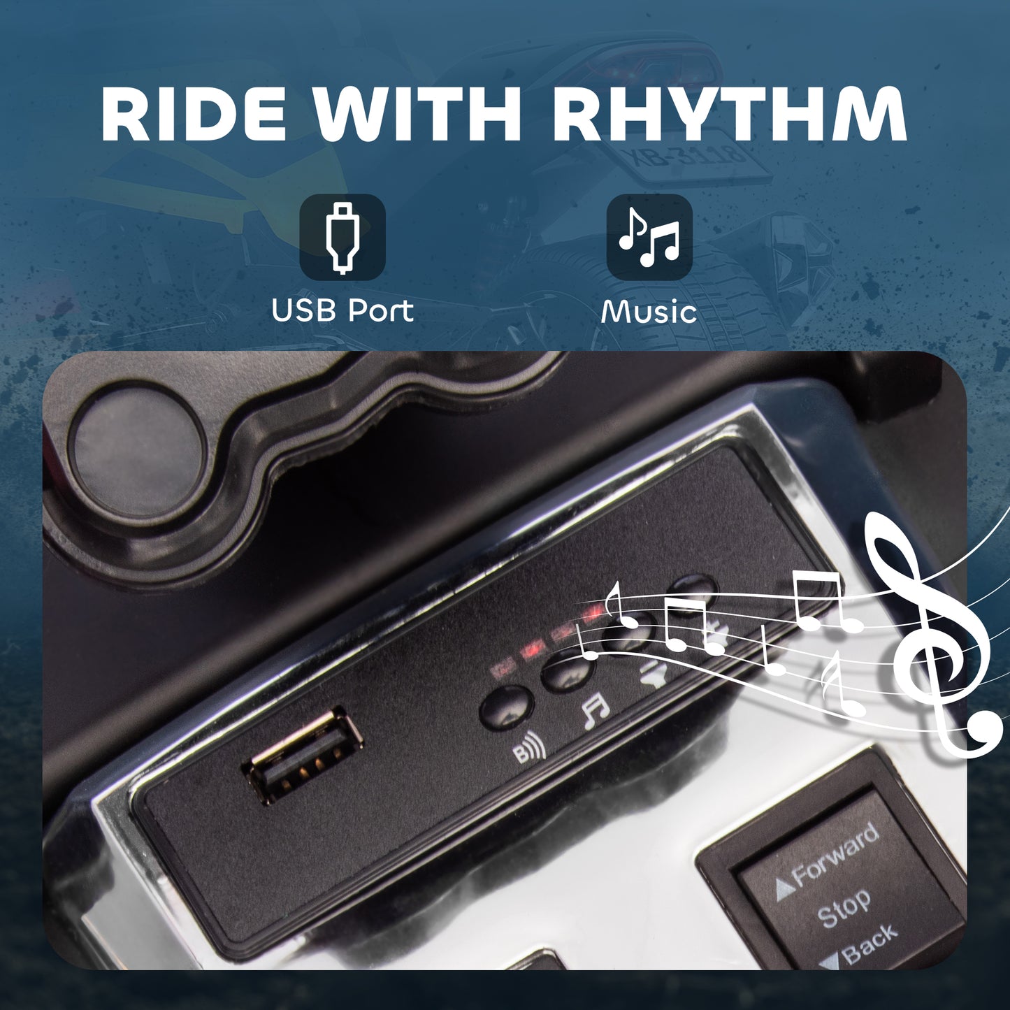 12V Kids Electric Ride On Car, Battery Powered Ride On ATV, Yellow