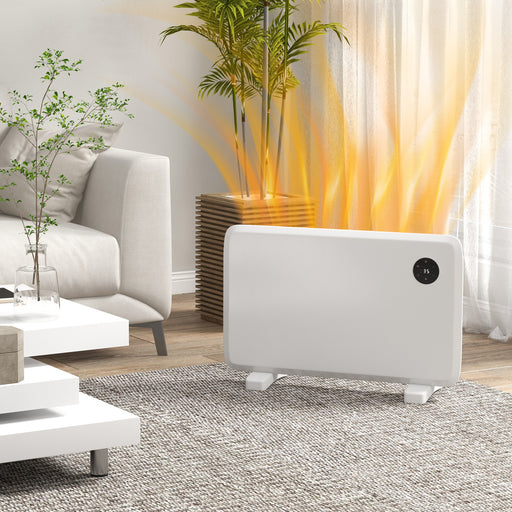 Electric Convector Heater, Quiet Space Heater w/ LED Display, White