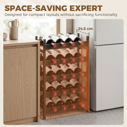 Wine Rack Freestanding 5-Tier 20-Bottle Capacity Black