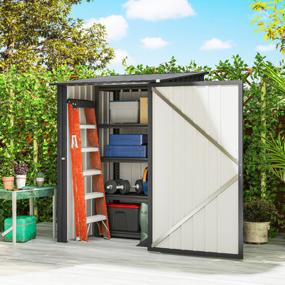 3.3ft x 3.4ft Outdoor Storage Shed Steel Garden Shed w/ Lockable Door