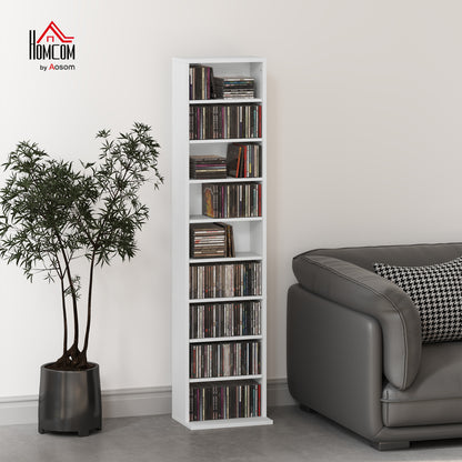 260 CD Storage Unit 120 DVD Storage Tower with 9 Compartments White