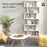 Wooden Wood S Shape Storage Display 6 Shelves Room Divider Unit Chest Bookshelf Bookcase Cupboard Cabinet Home Office Furniture, White