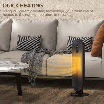 Ceramic Space Heater Tower Heater W/ 45 Degree Oscillation, Black