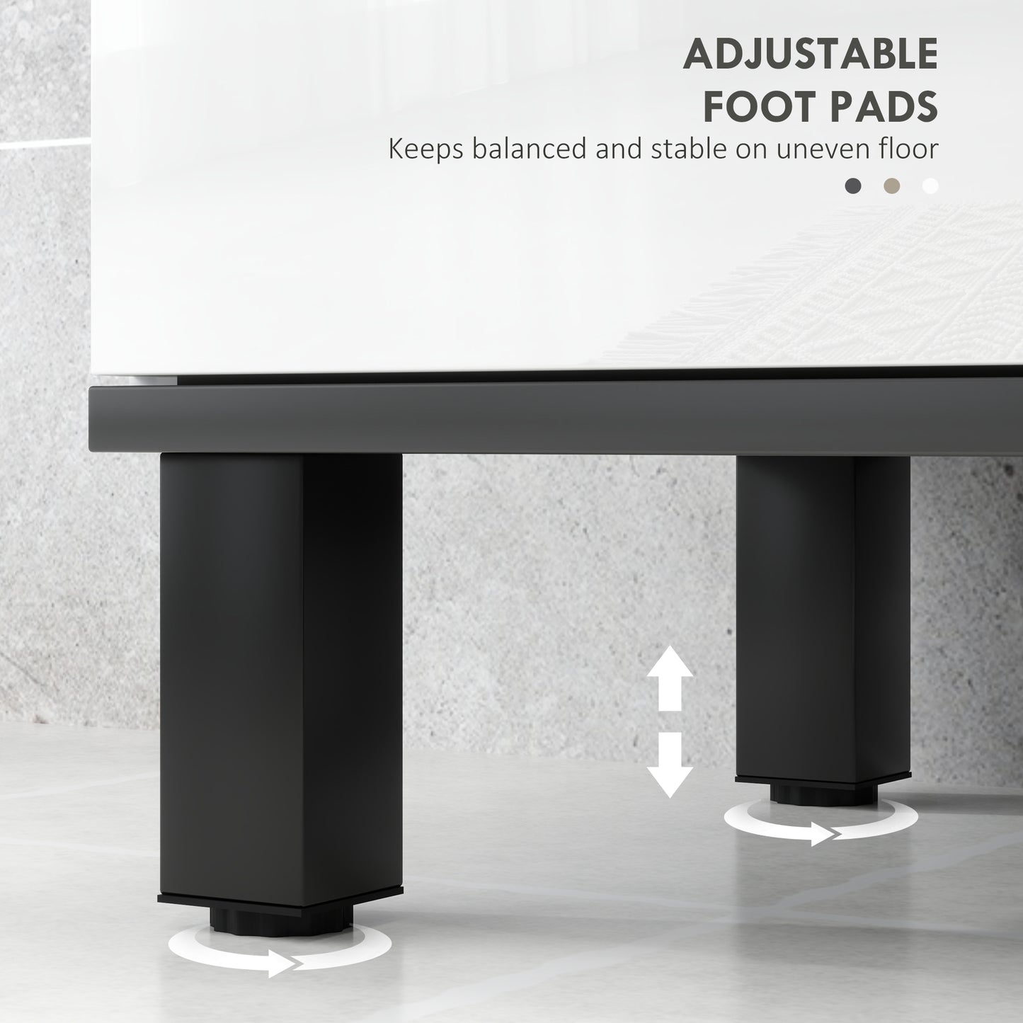 Bathroom Under Sink Cabinet with Adjustable Shelf High Gloss White