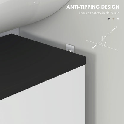 Bathroom Under Sink Cabinet with Adjustable Shelf High Gloss White