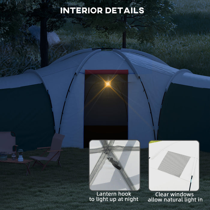 6-9 Man Tent with Bedrooms and Living Room, Accessories Included