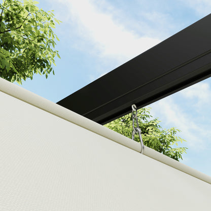 2 x 3(m) Wall Mounted Pergola with Retractable Roof, Khaki