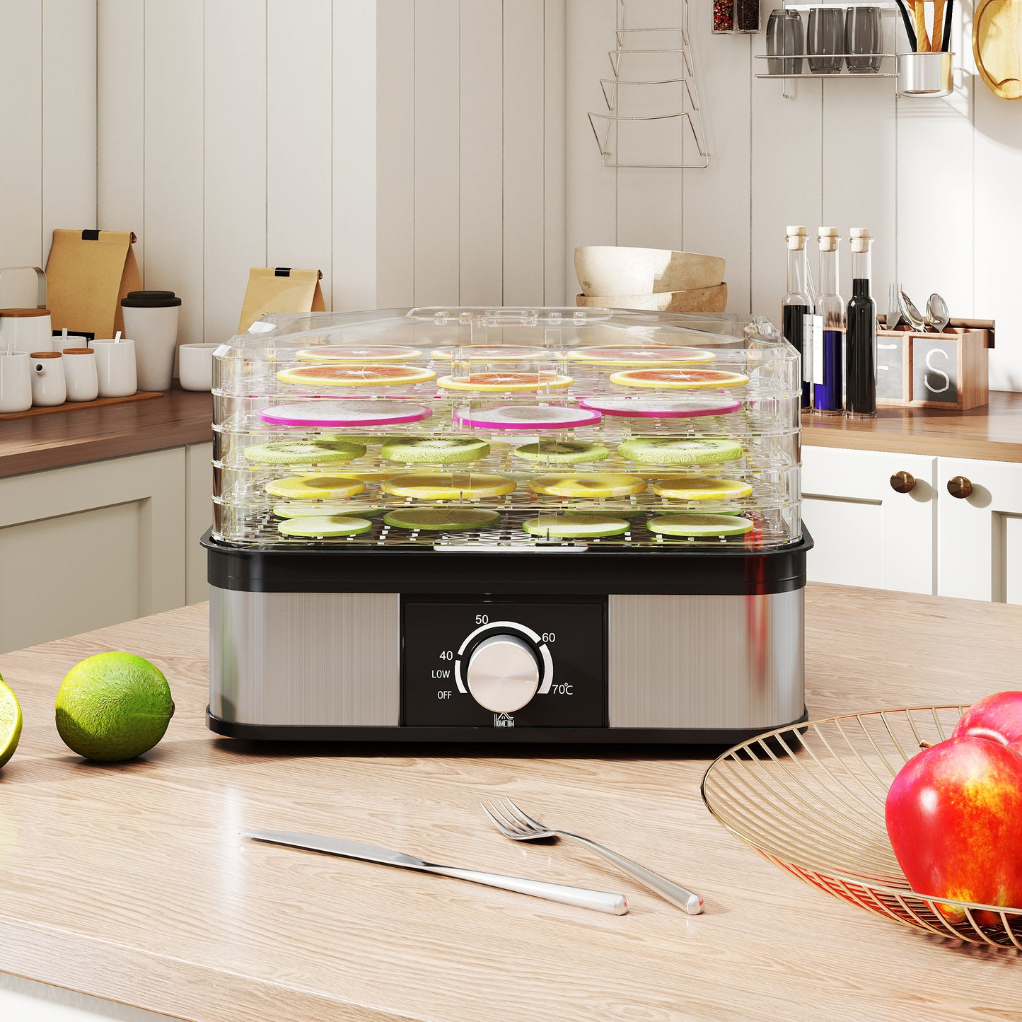 5 Tier Food Dehydrator, 245W for Drying Fruit, Meat, Vegetable, Black