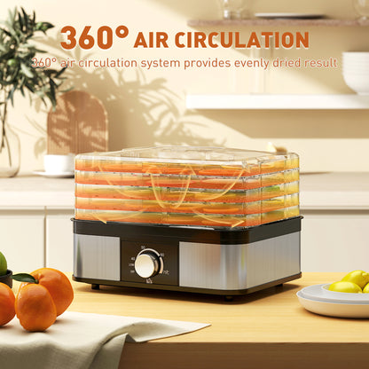 5 Tier Food Dehydrator, 245W for Drying Fruit, Meat, Vegetable, Black