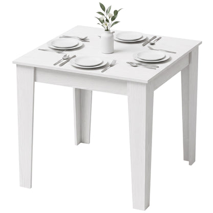 Dining Table for 4, 80L x 80W x 75Hcm, White