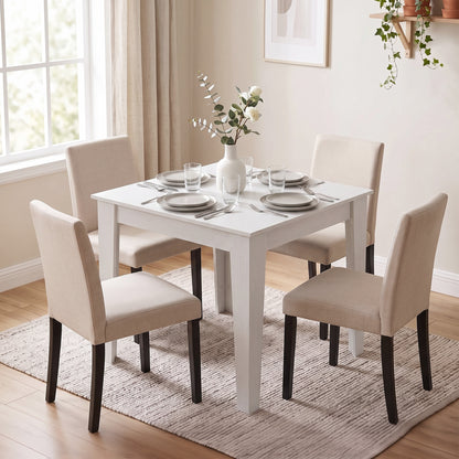 Dining Table for 4, 80L x 80W x 75Hcm, White