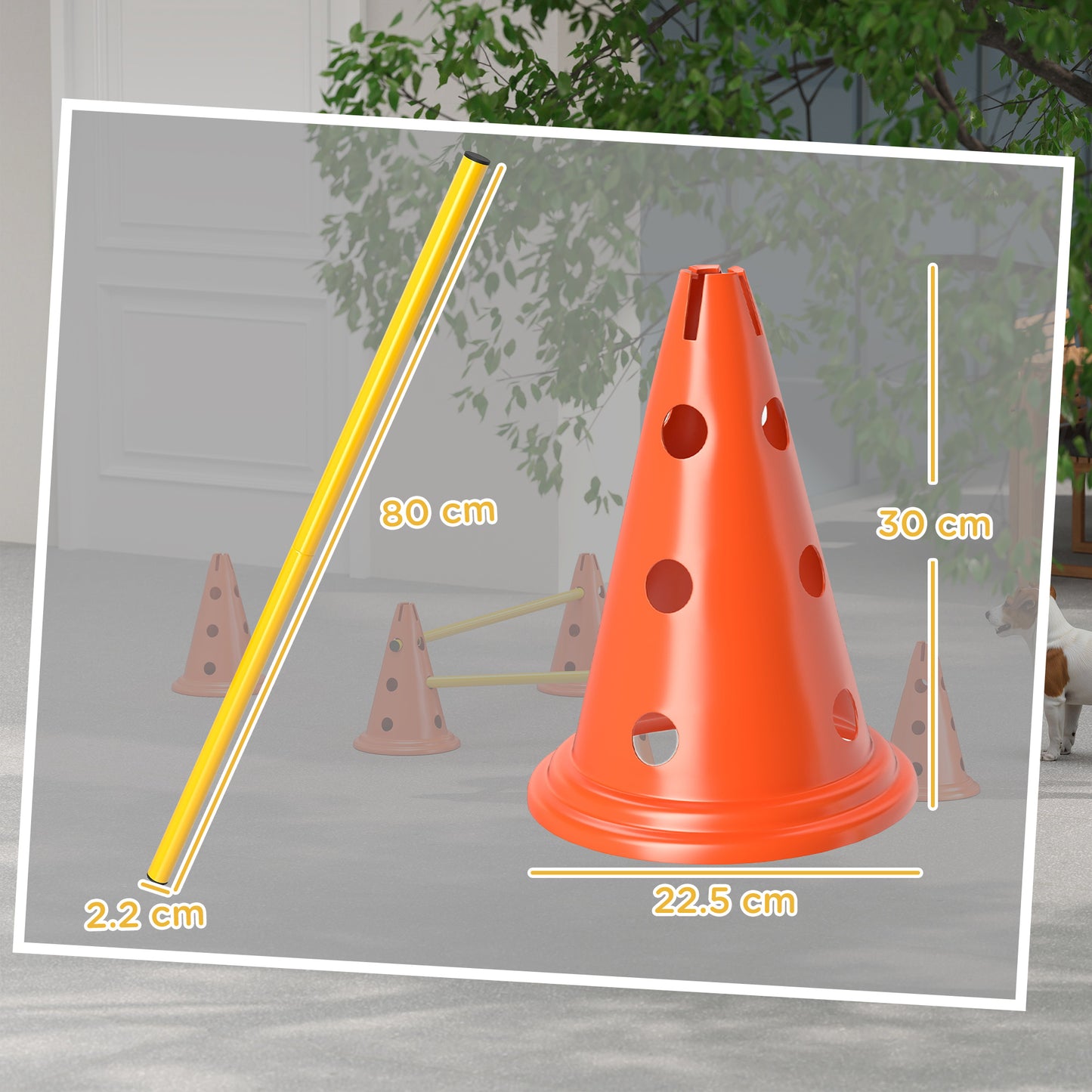 PawHut Dog Agility Equipment Set, 3 PCS Adjustable Height Jumping Obstacles