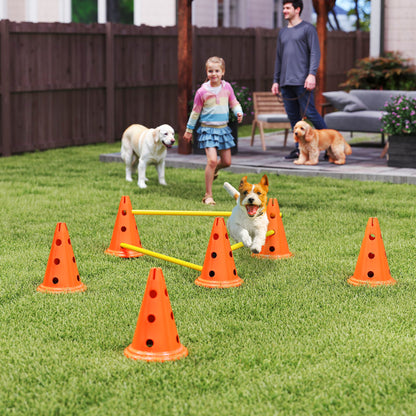 PawHut Dog Agility Equipment Set, 3 PCS Adjustable Height Jumping Obstacles