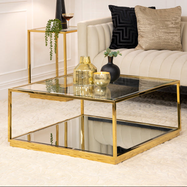 Rippon Brass Square Coffee Table