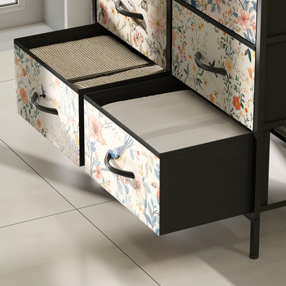 8-Drawer Chest of Drawers, Fabric Dresser, White