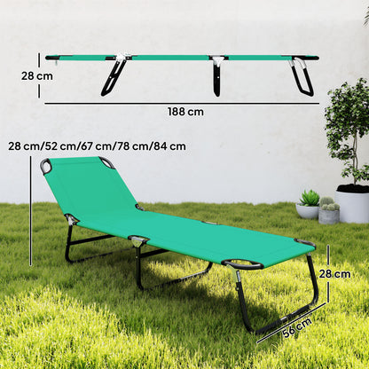 Folding Lounge Chair, Outdoor Chaise Lounge for Bench Patio, Green