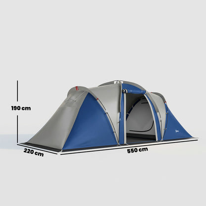 Family Camping Tent 3000mm Waterproof 8-12 Person Navy Blue