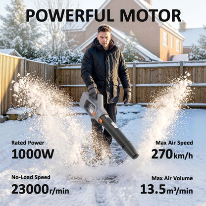 36V Leaf Blower Cordless with 2 x 4000mAh Batteries & Charger