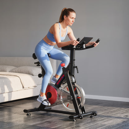 Magnetic Exercise Bike with 8kg Flywheel and Bluetooth App Connectivity - Black & Silver