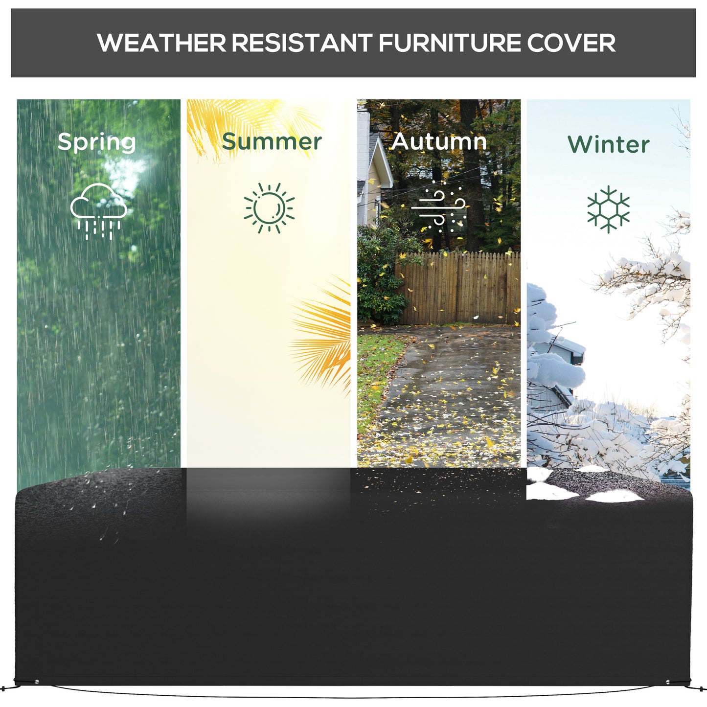 UV Rain Protective Cover or Garden Wicker Rattan Black