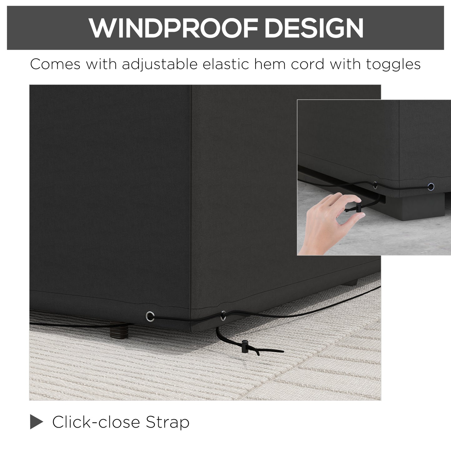 UV Rain Protective Cover or Garden Wicker Rattan Black