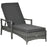 Rattan Sun Lounger Garden Lounger Rattan Wicker w/ 4-Level Adjustable Headrest, 52.5H x 192L x 62.5W