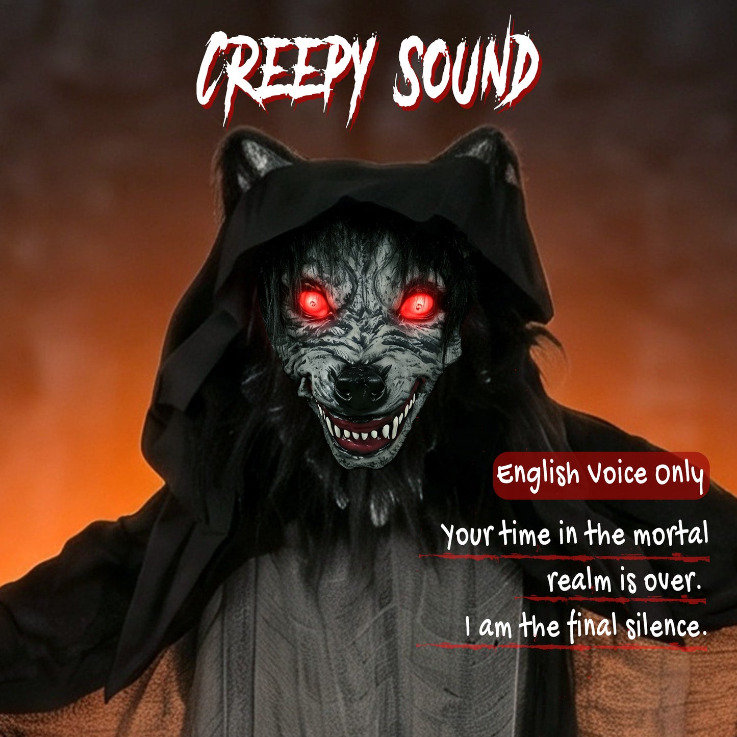 Halloween Standing Werewolf Animated Decoration with Light-Up Eyes