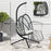 PE Hanging Swing Chair w/ Thick Cushion, Patio Hanging Chair, Black