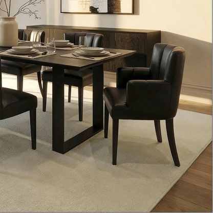 Hatfield Faux Leather Carver Chair - Black