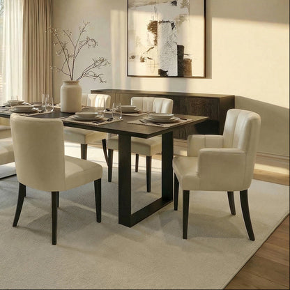 Hatfield Carver Chair - Cream Faux leather
