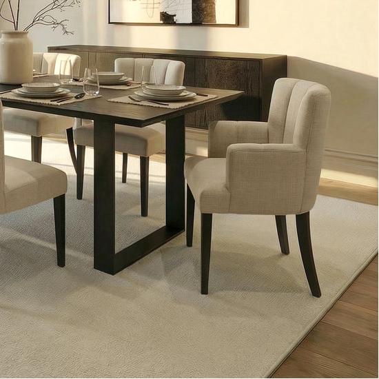Hatfield Linen-Look Dining Chairs (Set of 2) - Limestone & Black