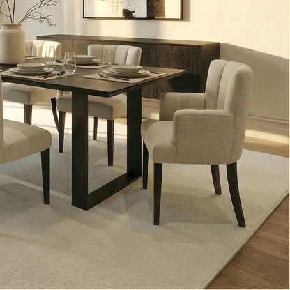 Hatfield Linen-Look Dining Chairs (Set of 2) - Limestone & Black