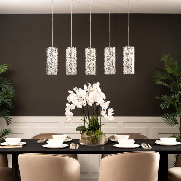Moray Five Light Pendant Chrome