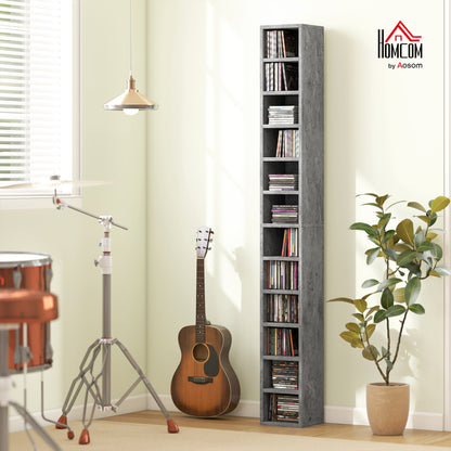 204 CD Storage Tower, Tall Storage Tower with 12 Tiers, Cement Grey