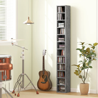 204 CD Storage Tower, Tall Storage Tower with 12 Tiers, Cement Grey