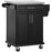 Kitchen Island, MDF, Stainless Steel Top-Black