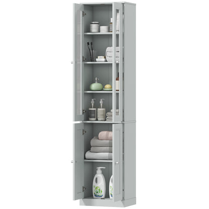Tall Bathroom Storage Cabinet, 6-Tier Bathroom Cabinet, Dusty Blue