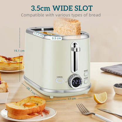 1.7L 3000W Kettle and 2 Slice Toaster with Keep Warm Memory Function