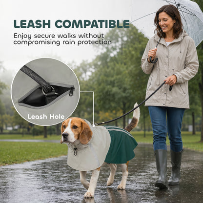 Dog Raincoat with Hood, Dog Rain Jacket, for Medium Dogs, M