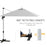 3 x 3(m) Square Cantilever Parasol with Cross Base, Crank Handle, Tilt, 360¬∞ Rotation and Aluminium Frame, White