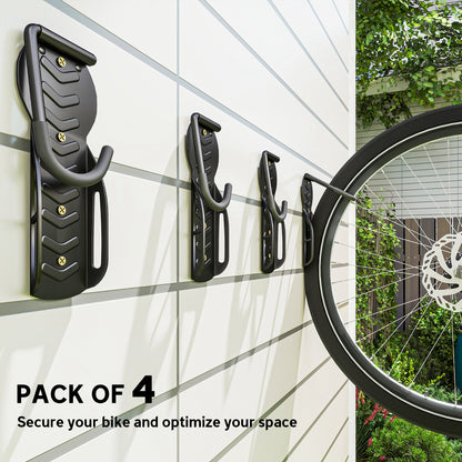 4 Pack Bike Rack, Wall Mounted Bike Hooks for Garage