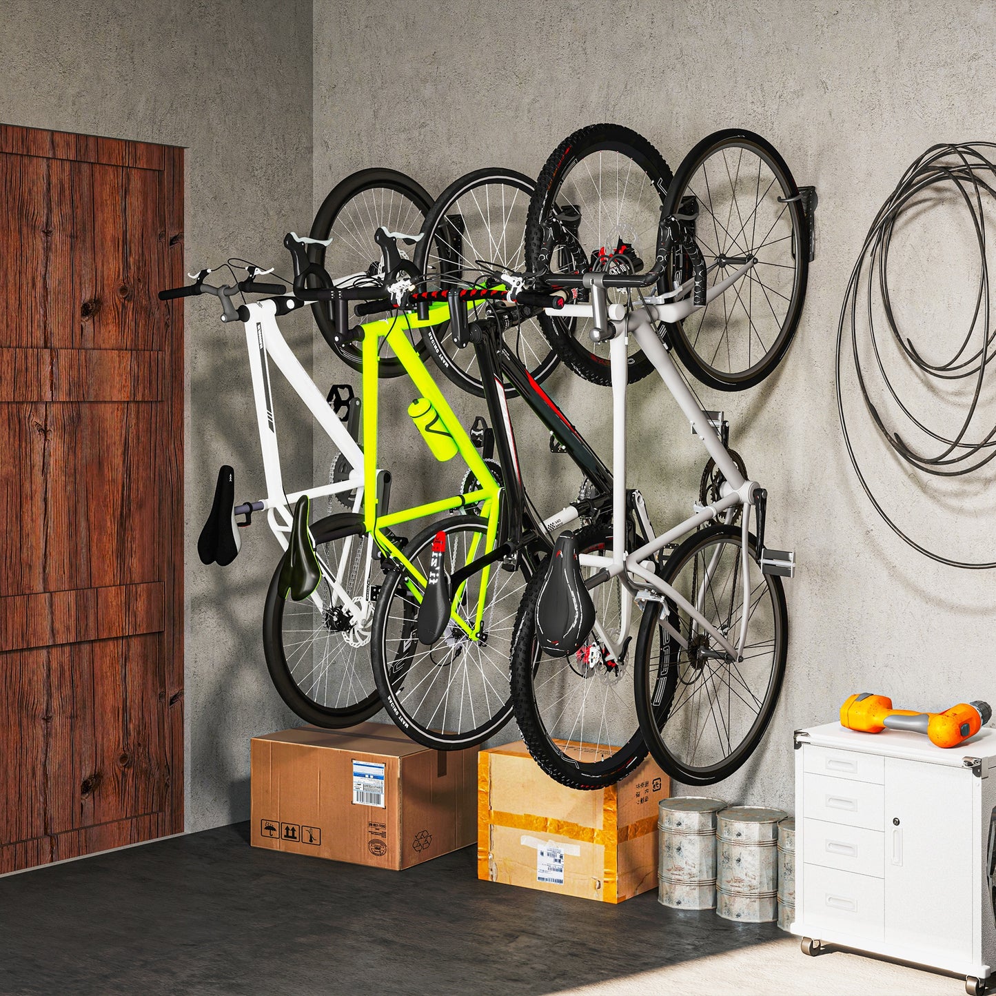 4 Pack Bike Rack, Wall Mounted Bike Hooks for Garage