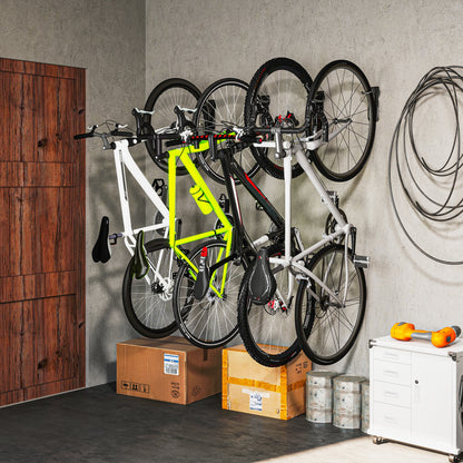 4 Pack Bike Rack, Wall Mounted Bike Hooks for Garage
