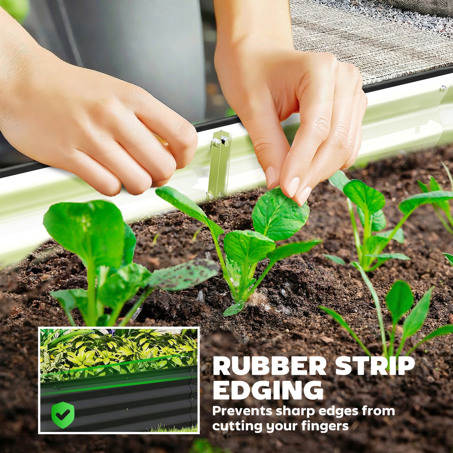 Galvanised Raised Garden Bed Planter Box, Dark Grey