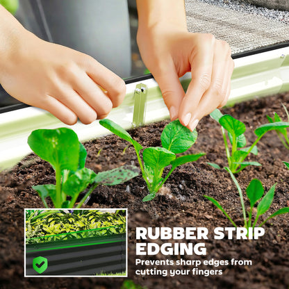 Galvanised Raised Garden Bed Planter Box, Dark Grey