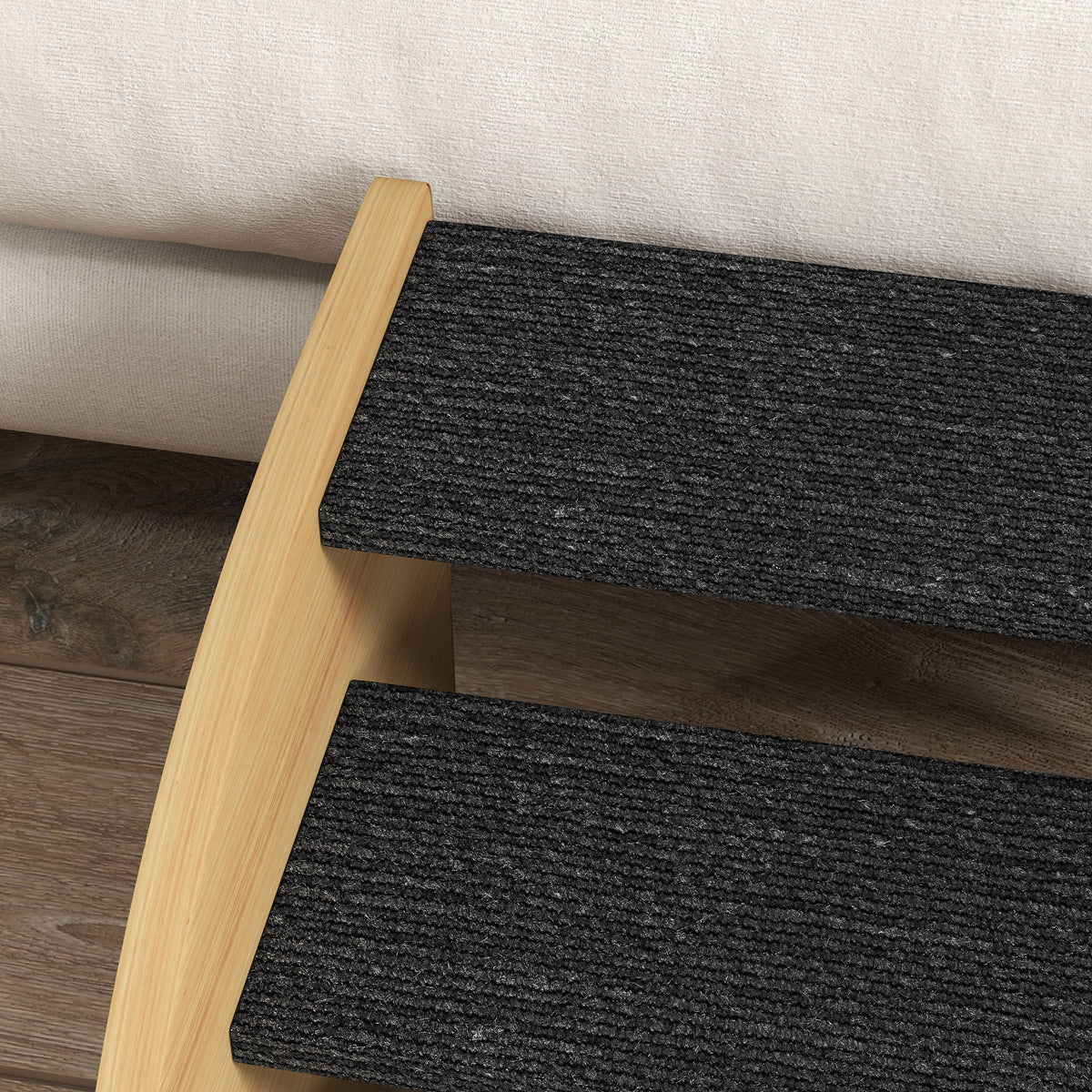 Dog Steps for Sofa and Bed, 3-Step Dog Stairs, Pet Stairs, Oak Finish