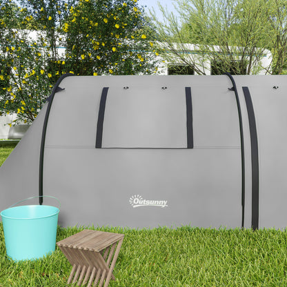 2 Room Camping Family Tent for 3-4 Man, 3000mm Waterproof, Grey